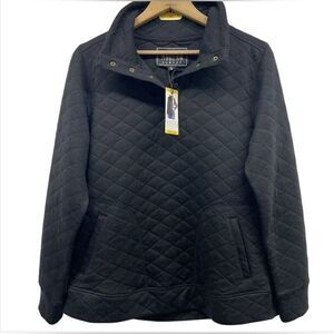 MODERN CANVAS ~ BLACK QUILTED SNAP PULLOVER SWEATSHIRT Large
Long Sleeve